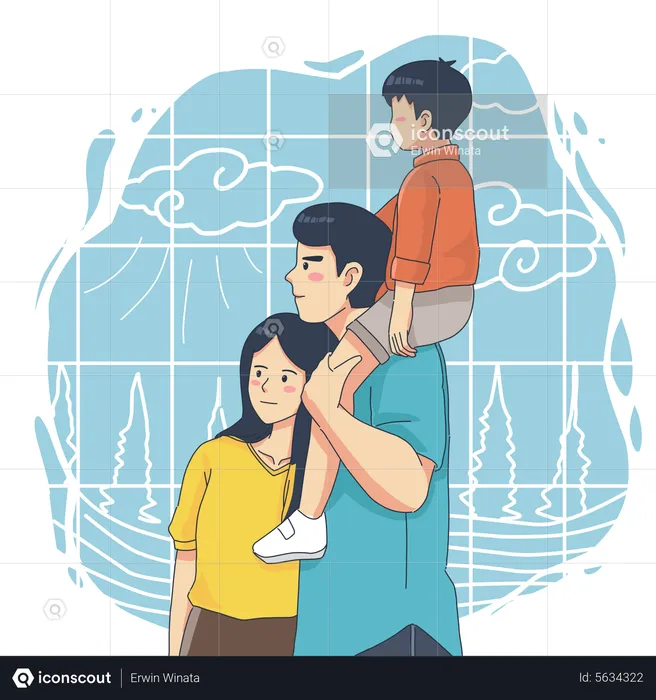 Parents with kid  Illustration
