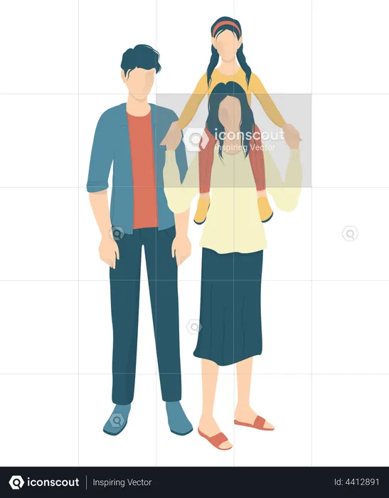 Parents with their child  Illustration