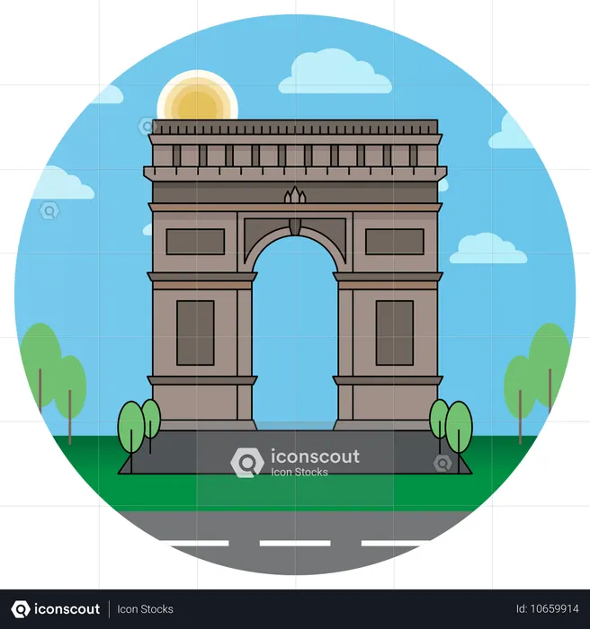 Arco do Triunfo de Paris França  Ilustração