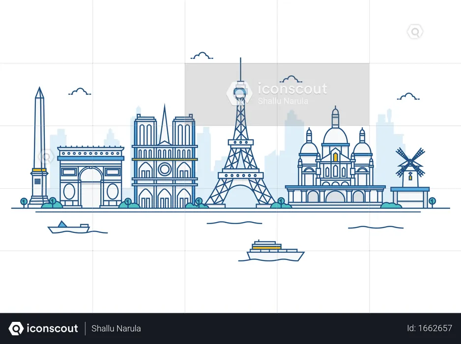 Paris skyline  Illustration