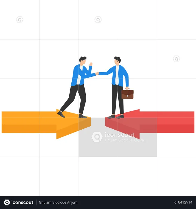 Partenaires commerciaux faisant une poignée de main  Illustration