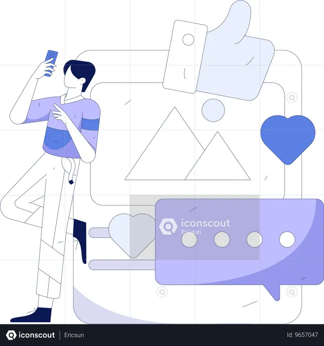 Participación en las redes sociales  Ilustración