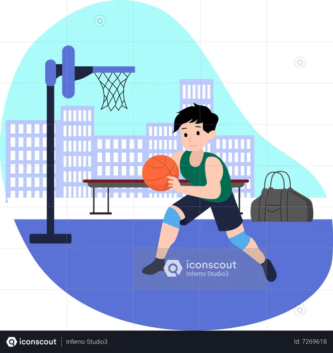 Partida de basquete  Ilustração