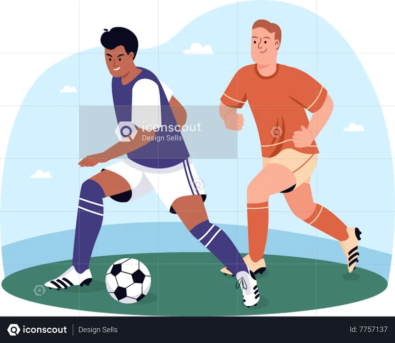 Partido de fútbol  Ilustración