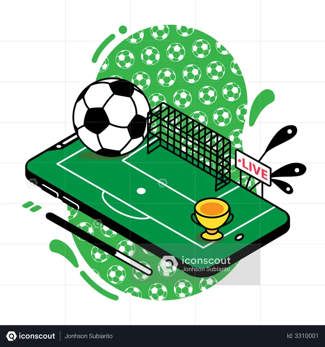 Transmisión en vivo de partidos de fútbol  Ilustración