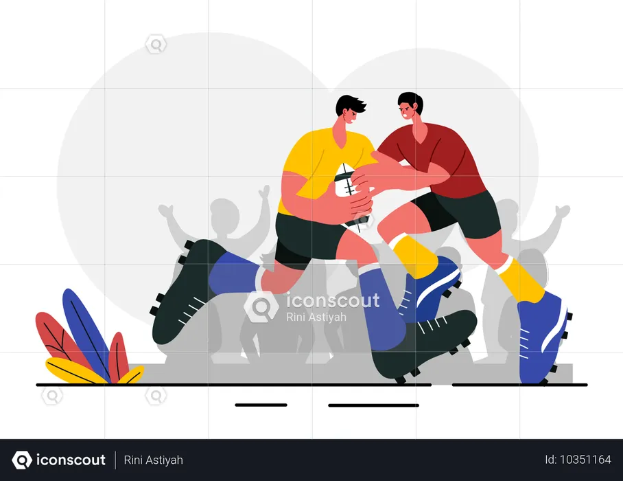 Partido de rugby  Ilustración