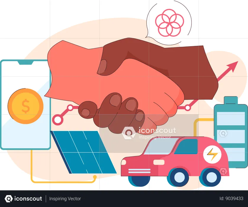 Partners are finalizing electric car deal  Illustration