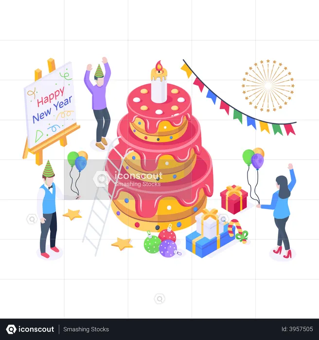 Party Cake  Illustration