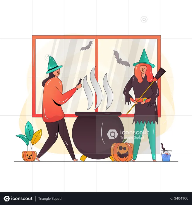 Party of Witches  Illustration