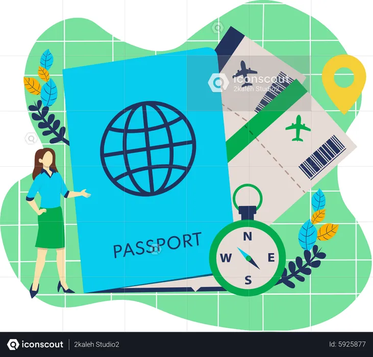 Pasaporte de viaje  Ilustración