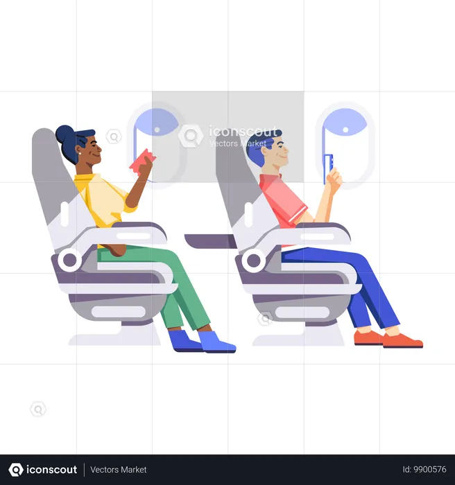 Passagers en vol  Illustration