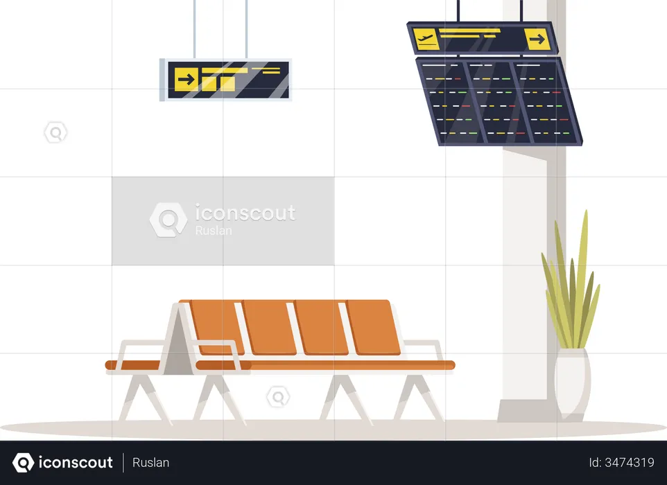 Wartelounge für Passagiere  Illustration