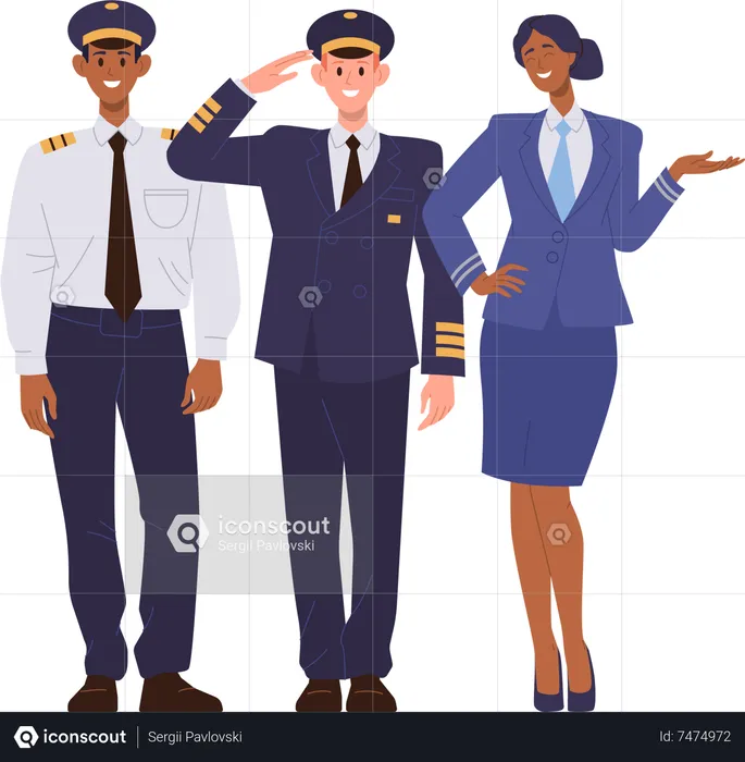 Passenger plane crew  Illustration