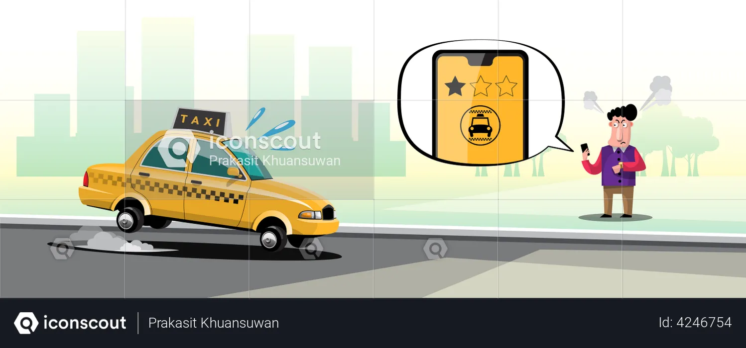 Passenger Rating for Taxi Service  Illustration