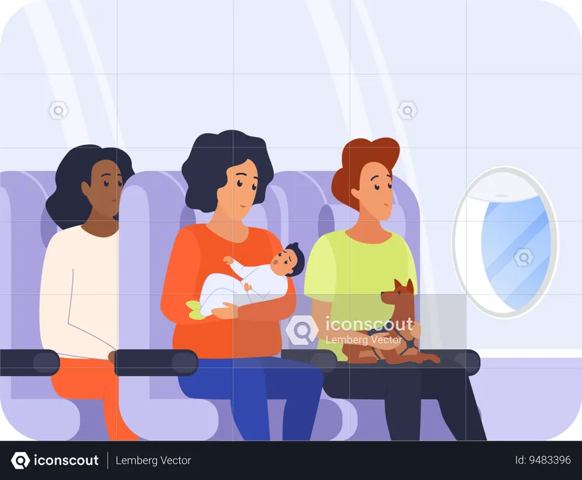 Passengers on flight  Illustration