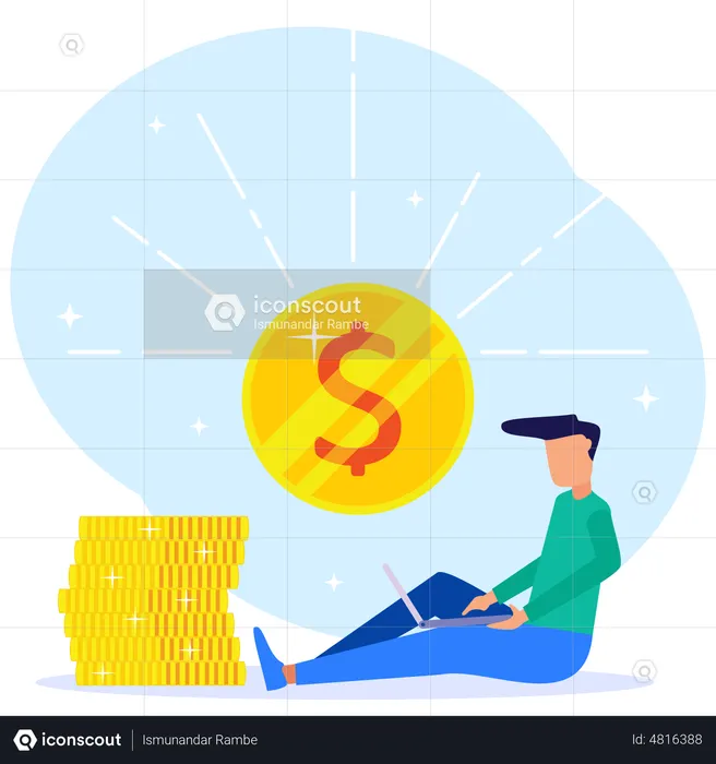 Passive Online Income  Illustration