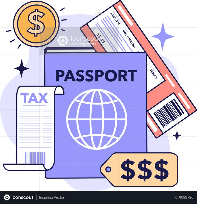 Passport and visa expenses  Illustration