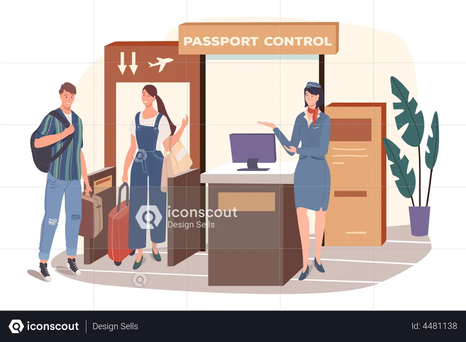 Passport Control Terminal  Illustration