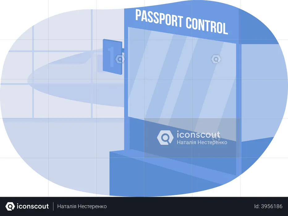 Passport control window  Illustration