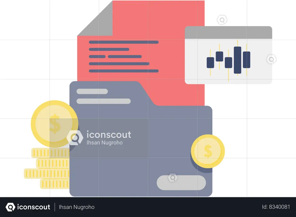 Pasta de relatório financeiro  Ilustração