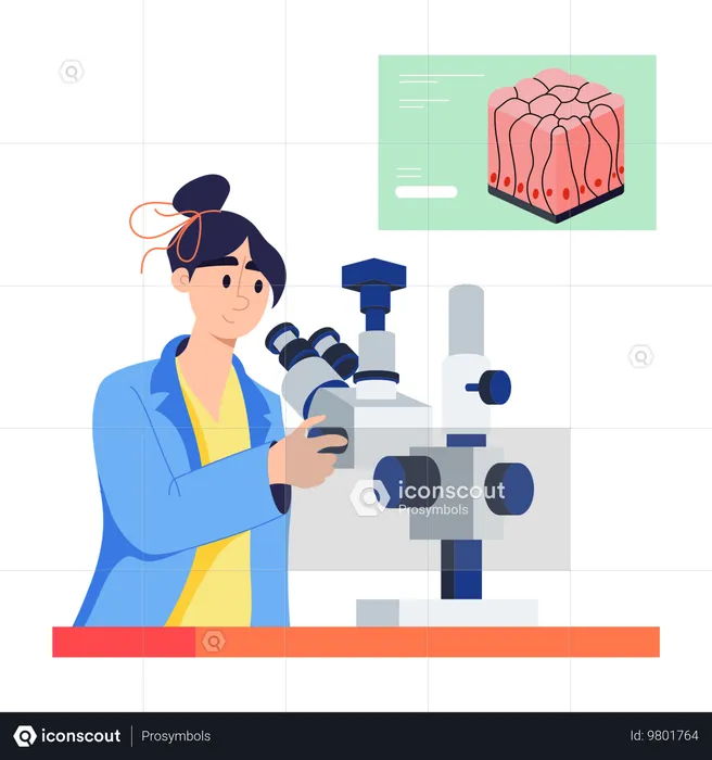 Pathologe überprüft Blutproben  Illustration