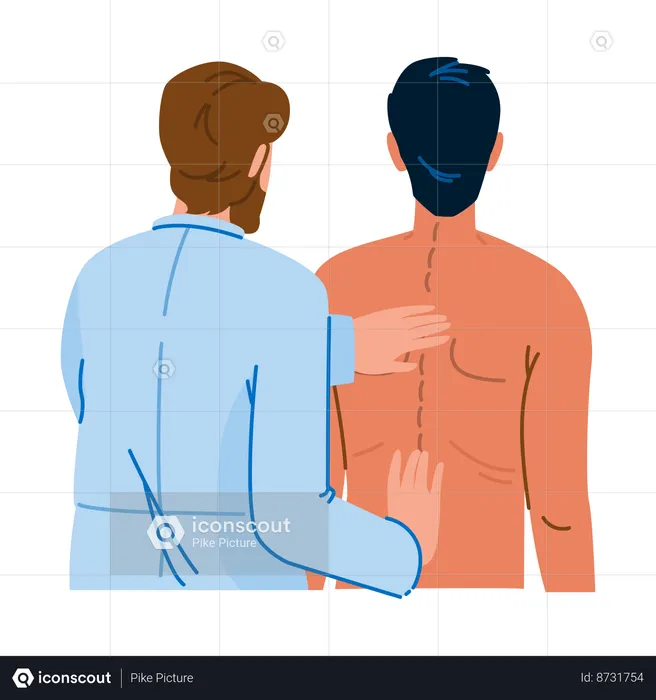 Le patient a une blessure à la colonne vertébrale  Illustration