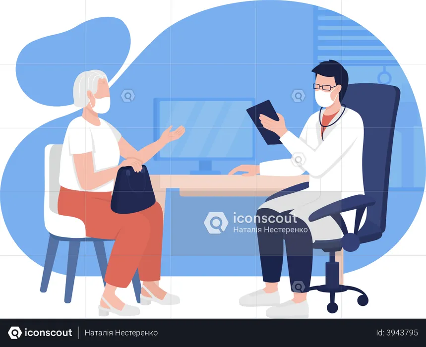Patient and physician meeting  Illustration
