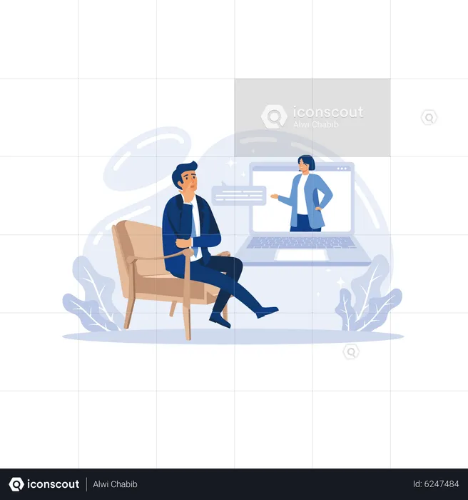 Patient at psychological counseling  Illustration