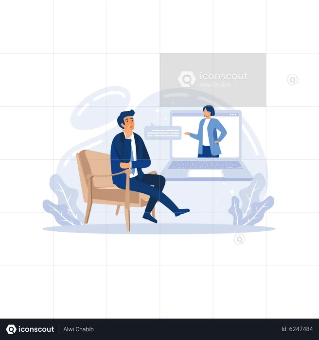 Patient en consultation psychologique  Illustration