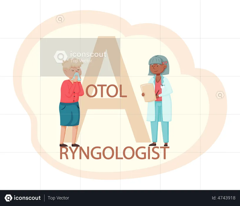 Patient besorgt über Arzt  Illustration