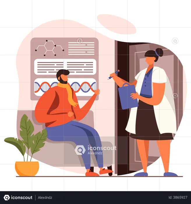Patient checking by doctor  Illustration