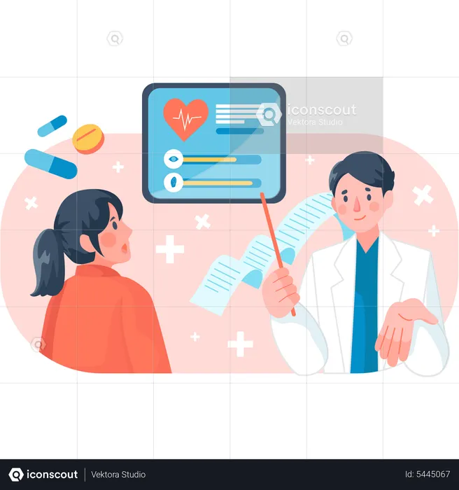Patient Consultation with Doctor  Illustration