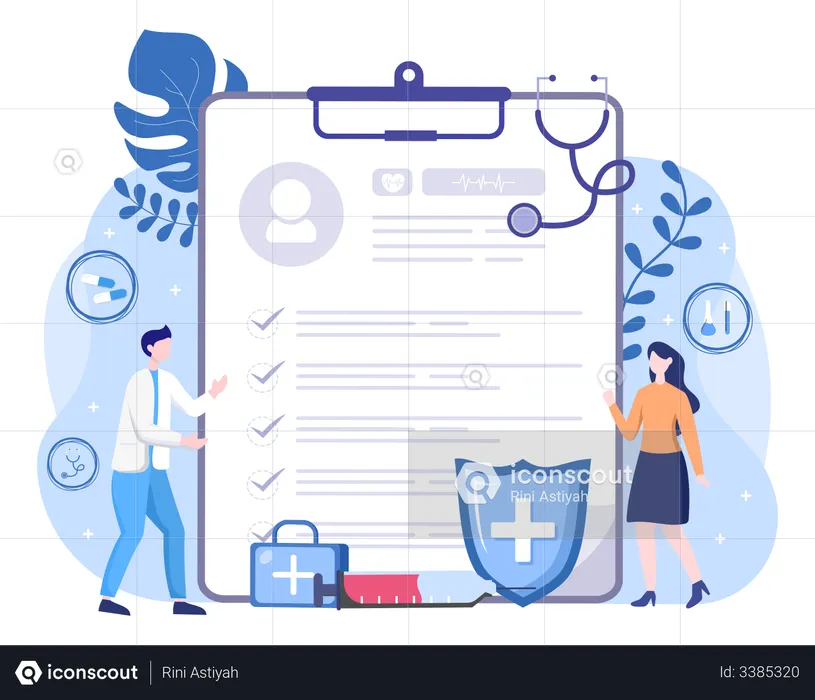Patient health report  Illustration