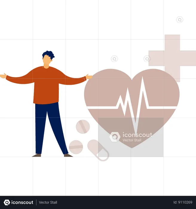 Patient needs heart insurance  Illustration