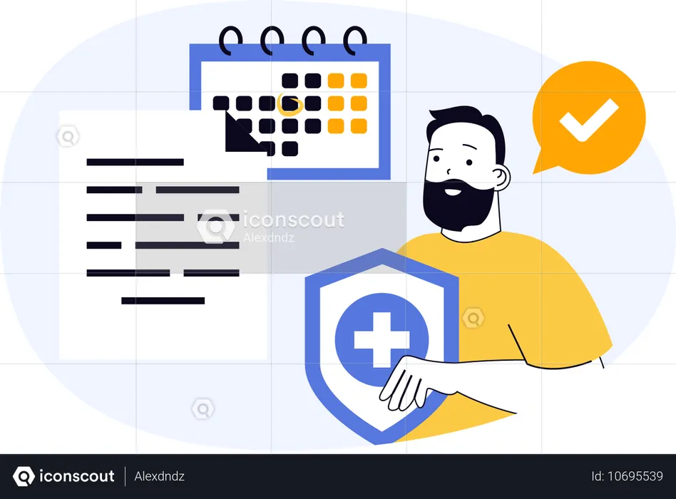 Patient pays insurance premium on time  Illustration