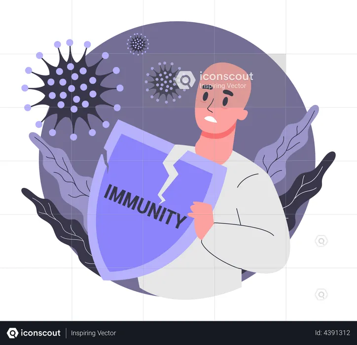 Patient suffering from low immunity  Illustration