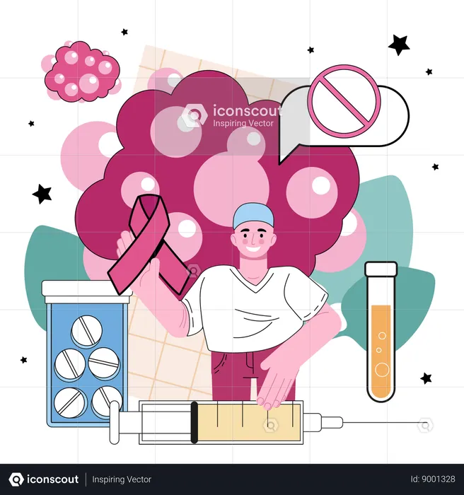 Patient suffers from cancer disease  Illustration