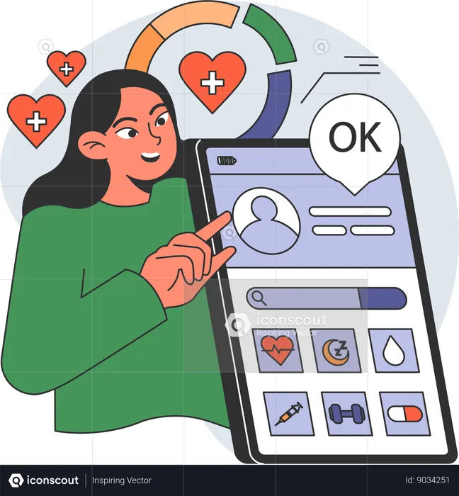 Patient takes online help  Illustration