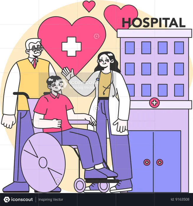 Patient taking affordable healthcare  Illustration