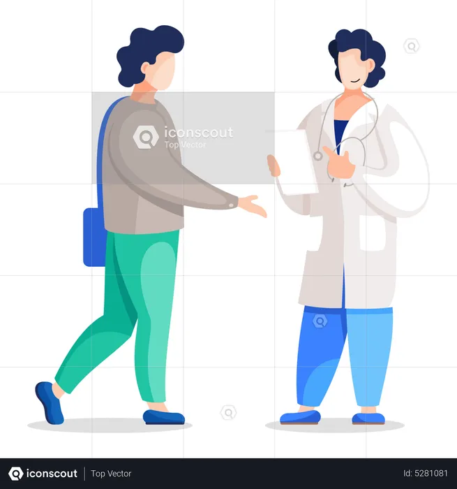 Patient talking doctor  Illustration
