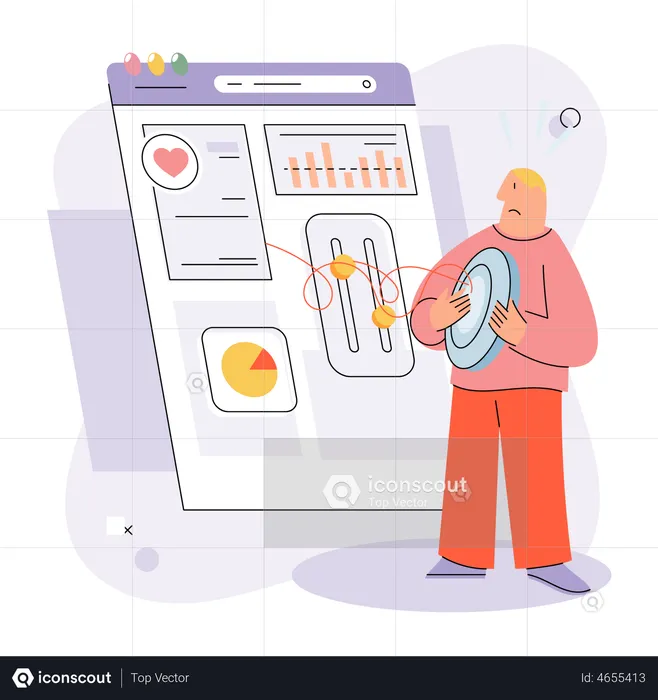Patient using healthcare web dashboard  Illustration