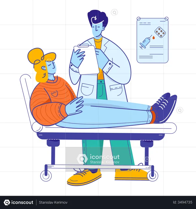 Patient visit by doctor  Illustration
