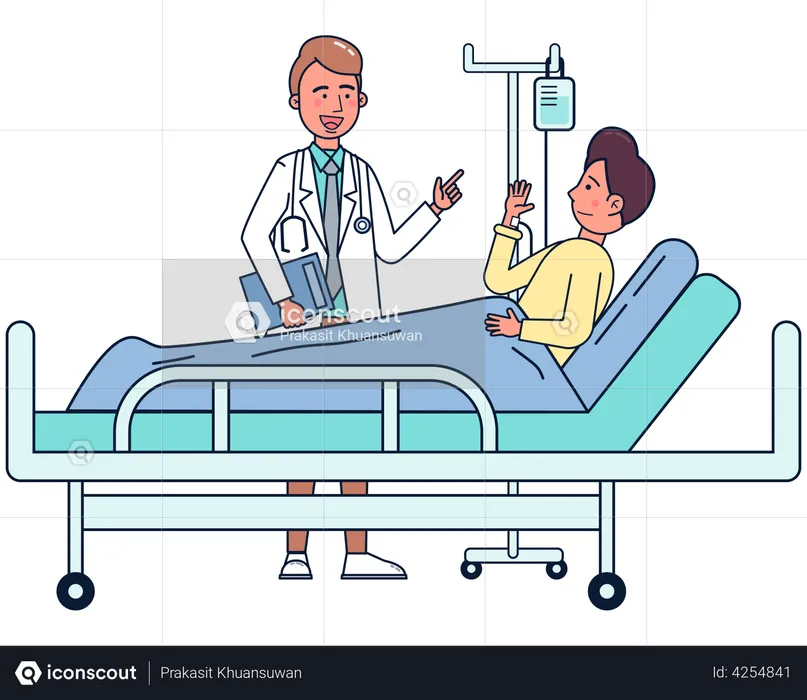 Patient visit by doctor  Illustration