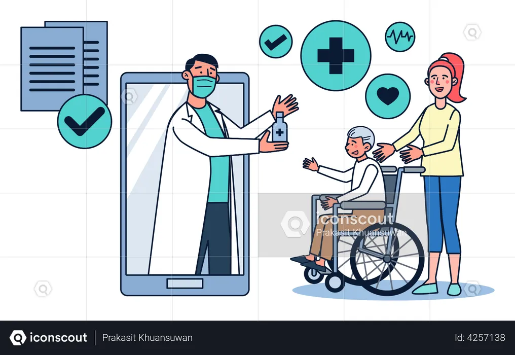 Les patients consultent en ligne des médecins  Illustration