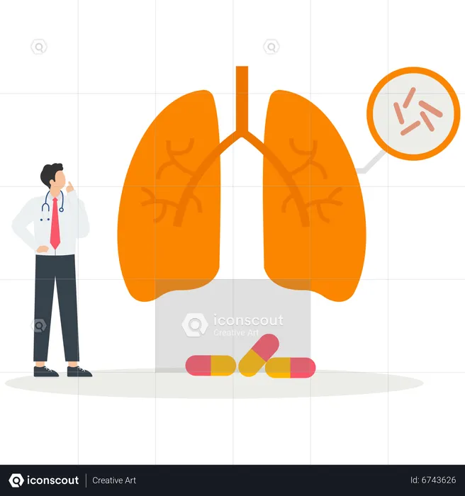 Patients suffer from asthma, Healthcare and medicine  Illustration