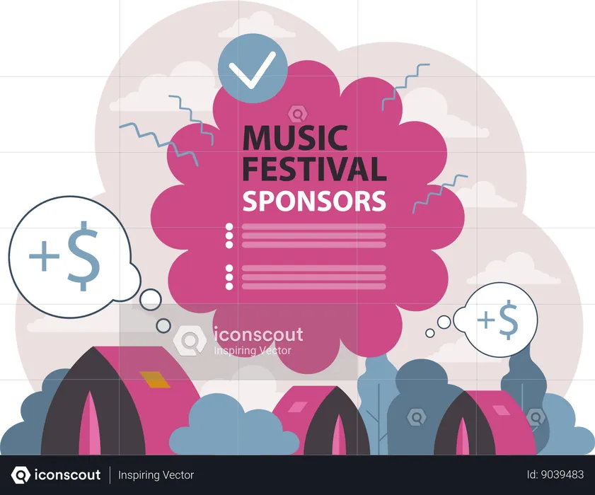 Patrocinadores de festivais de música  Ilustração