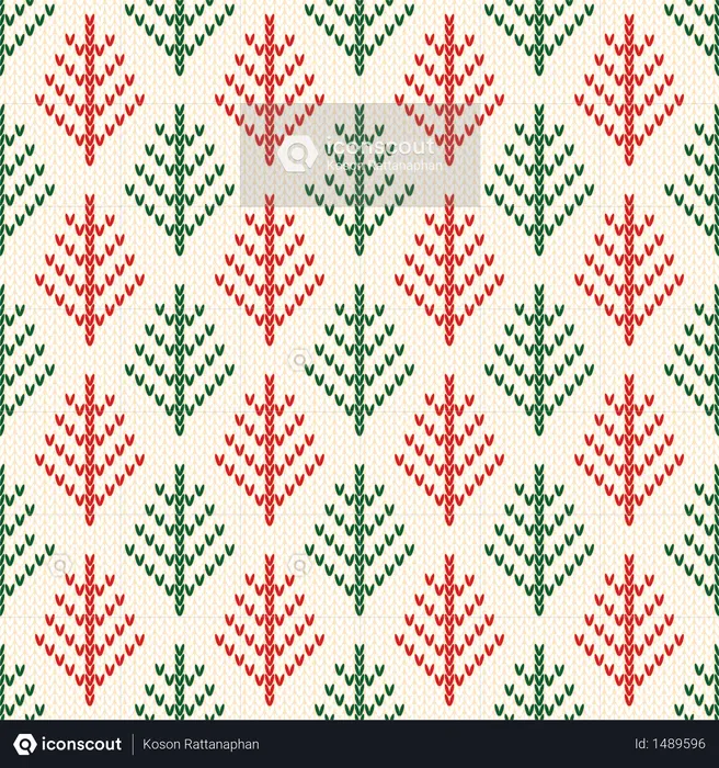Patrón de punto navideño  Ilustración