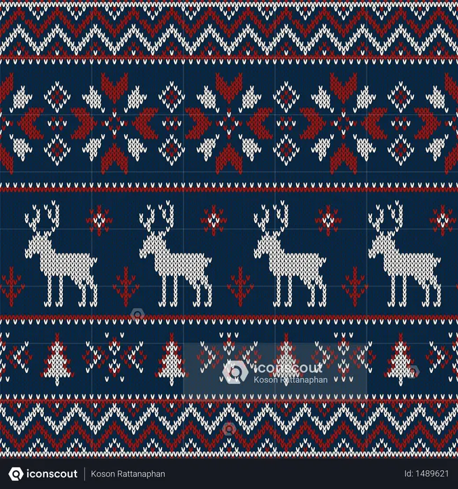 Patrón de punto navideño  Ilustración