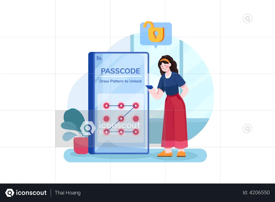 Pattern lock security  Illustration