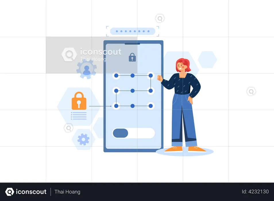 Pattern lock security  Illustration